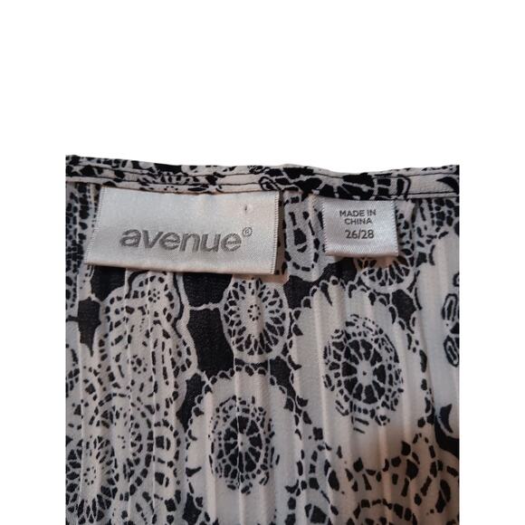 AVENUE Blouse Tunic Top 26/28 3X Accordion Pleat Beads Bling Travel Career Flare - Picture 7 of 12